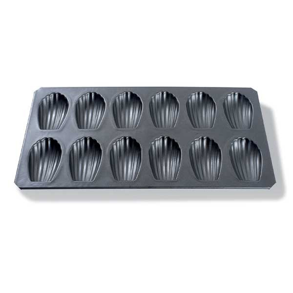 Matfer Bourgeat 310731 Exopan Steel Madeleine Sheet, Nonstick, 3", 12 cavities