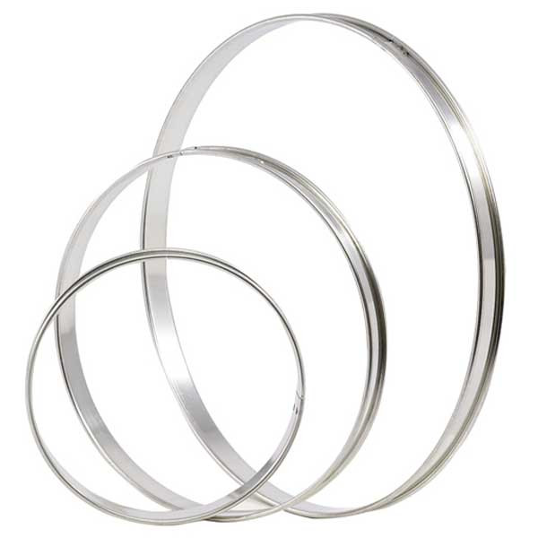 Matfer Bourgeat 371705 Stainless Steel Tart Rings, 3 1/4", Pack of 6