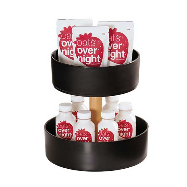 Cal-Mil 23834-2-13 Logan 2-Tier Black Melamine Merchandiser