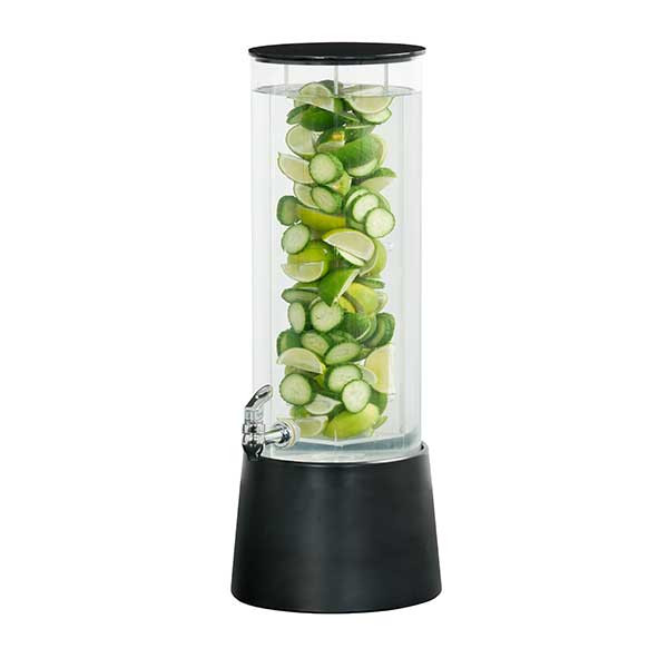 Cal-Mil 26135-3INF-13 Logan 3 Gallon Black Melamine Beverage Dispenser, Infusion