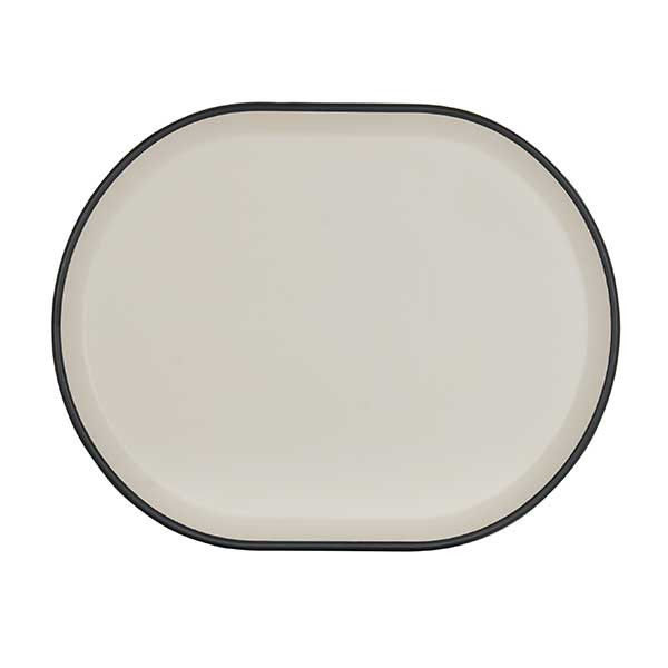 Cal-Mil 22018-13103 Hudson Black and Ivory Platter