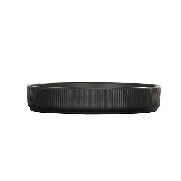 Cal-Mil 26107-6-13 Arista 6" Raised Rim Plate, Melamine, Black