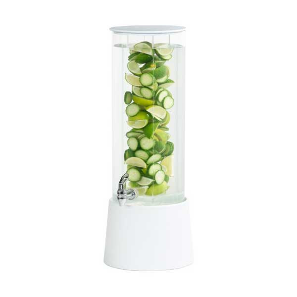 Cal-Mil 26135-3INF-15 Logan 3 gal. Beverage Dispenser, Infusion Chamber, Round, White
