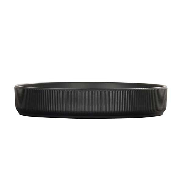 Cal-Mil 26107-8-13 Arista 8" Raised Rim Plate, Melamine, Black