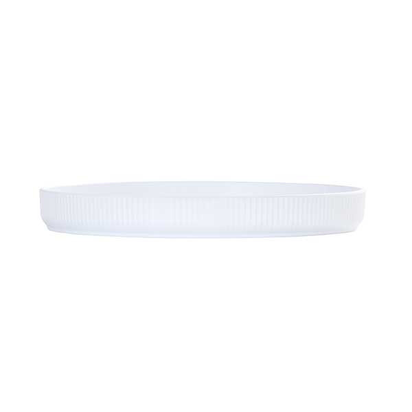 Cal-Mil 26107-12-15 Arista 12" Raised Rim Plate, Melamine, White
