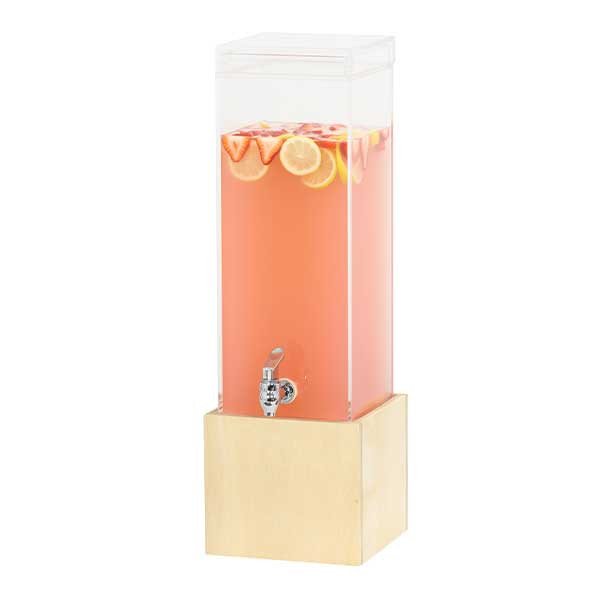Cal-Mil 28519-3-93 Logan 3 gal. Beverage Dispenser, Square, Birch Wood