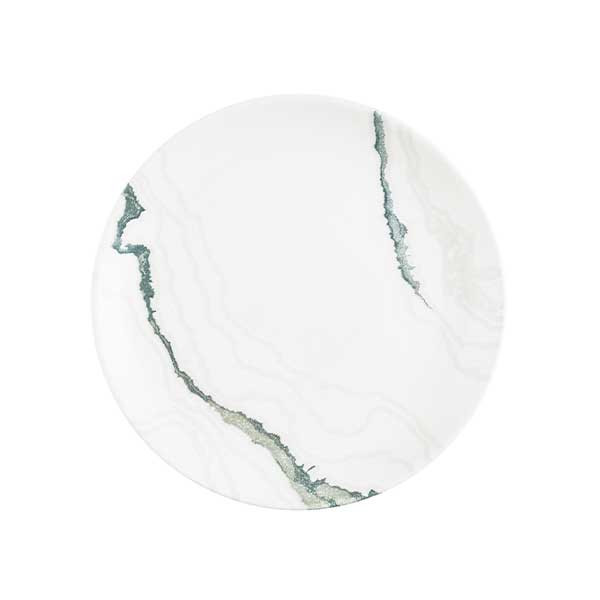 Churchill TDAGEV101 Inked Tide Accents 10-1/3" Coupe Plate, Ceramic, Green