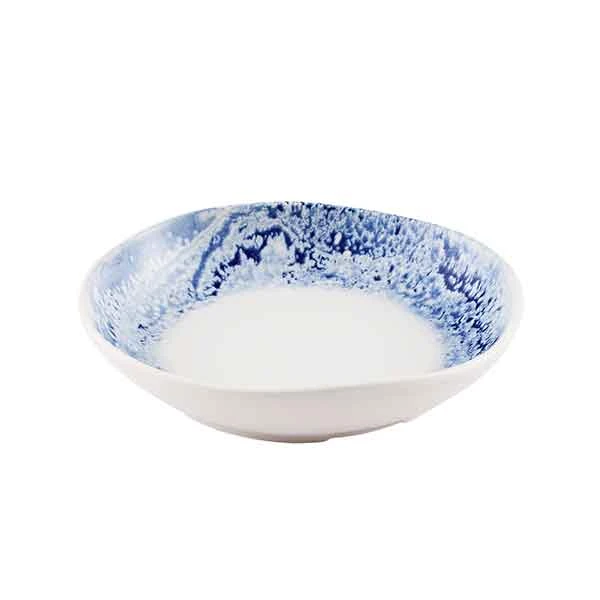 Churchill FRBLPWB11 Inked Fresco 27 oz. Natural Organic Deep Bowl, Blue - Side View