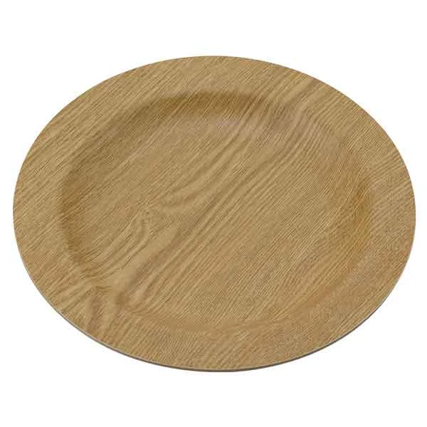 Service Ideas RT701LW Thermo-Plate Platter Small Round Holder, Light Wood