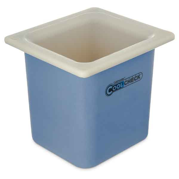 Carlisle CM1105C1402 Coldmaster CoolCheck 1/6 Size Food Pan, 6" Deep, 1.7 qt., White/Blue