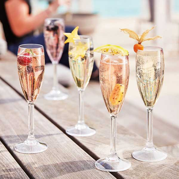 Cardinal E6125 Arcoroc Outdoor Perfect 5 oz. Plastic Champagne Flute Glass - 36/Case