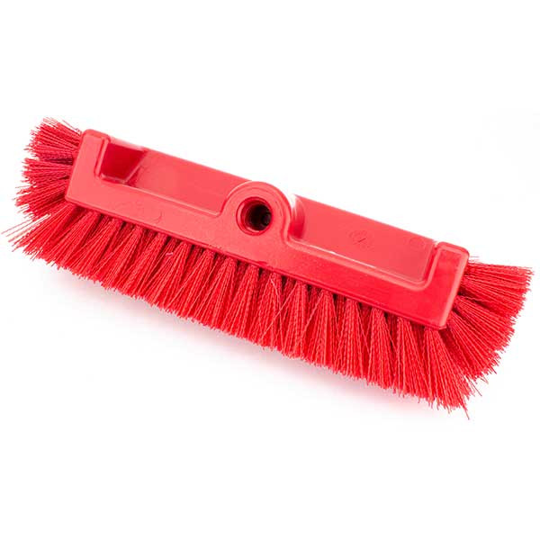 Carlisle 40422EC05 Sparta 12" Floor Scrub Brush Head, End Bristles, Red