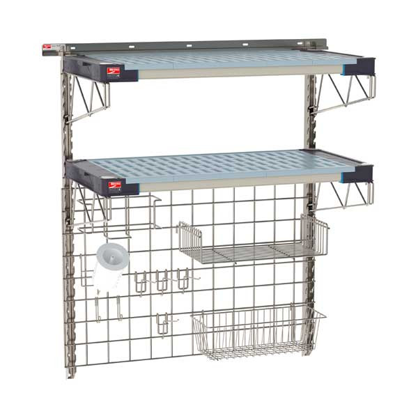 Metro SW-1836S4-45-PREP SmartWall Life 36" x 18" Wall Shelving Food Prep Kit, 2-Shelf