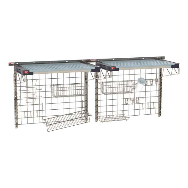 Metro SW-1872S4-30-SINK SmartWall Life 72" x 18" Wall Shelving Wide Sink Kit, 2-Shelf