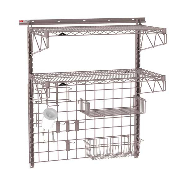 Metro SW-1836K4-45-PREP SmartWall 36" x 18" Wall Shelving Food Prep Kit, 2-Shelf