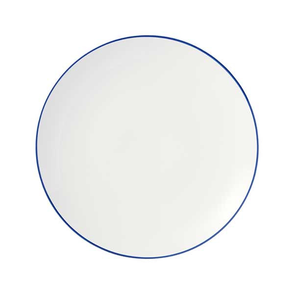 Libbey 114235 Porcelana Linea 10-1/2" Coupe Plate, Porcelain, Blue Band