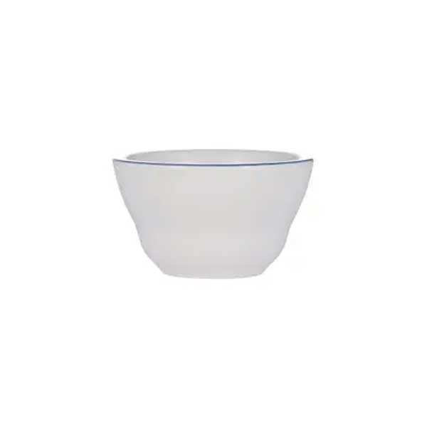 Libbey 114229 Porcelana Linea 7 oz. Bouillon Bowl, Porcelain, Blue Band