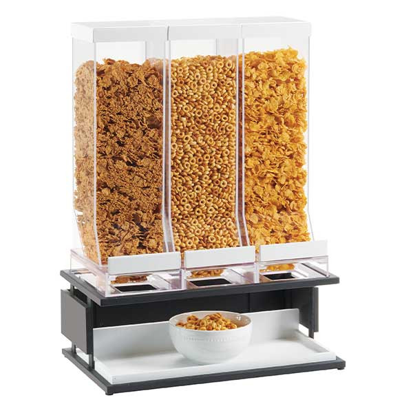 Cal-Mil 22046-13 Monterey Collection (3) 9.8L Bin Cereal Dispenser, Steel Base, Black