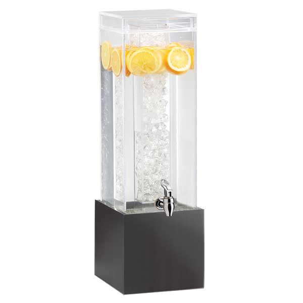 Cal-Mil 1527-3-96 Midnight Collection 3 Gallon Beverage Dispenser, Ice Chamber, Acrylic, Black 