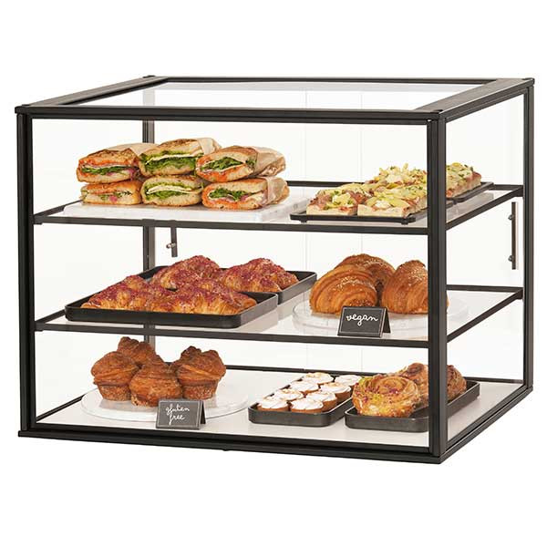 Cal-Mil 23764-3-13 Onyx Collection 3-Tier Display Case, Composite Base, White