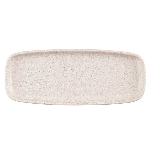 Churchill SEBWEP251 Emerge 9-3/4" x 3-3/4" Rectangle Tray, Stoneware, Speckled White