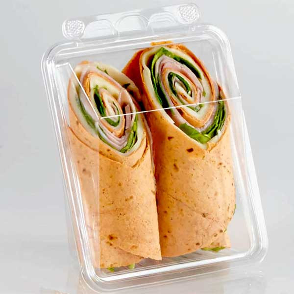Lacerta T20212 Wrap Container, Hinged, Tamper Evident, PET, Clear - 280/Case -