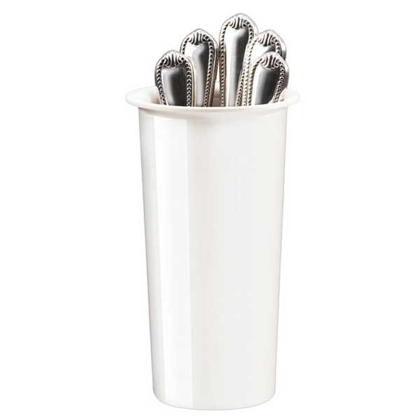 Cal-Mil 1017-8-15 4-1/2" x 8"H Extra Deep Cutlery Cylinder, Melamine, White