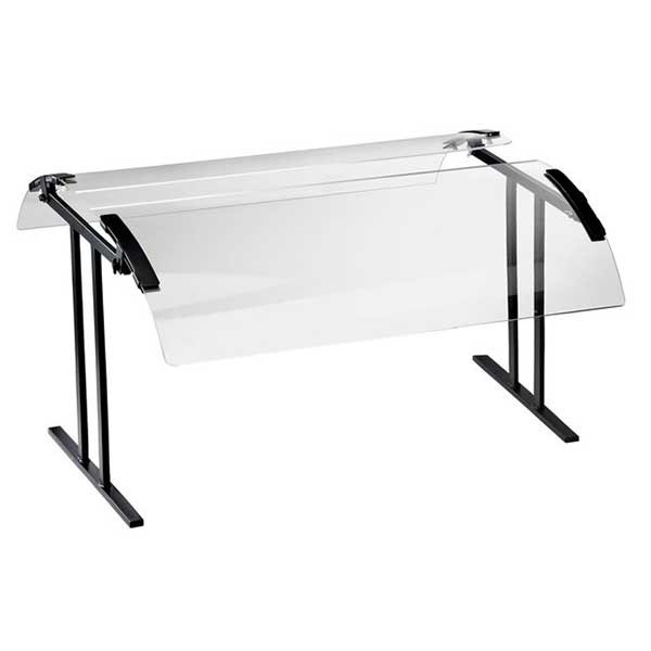 Cal-Mil 2027-4-13 49-1/4" Double-Sided Curved Sneeze Guard