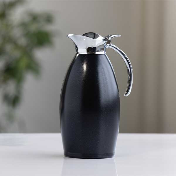 Service Ideas NIC15BSBL Nicollet 50.7 oz. Vacuum Insulated Carafe, Flip-Top Lid, Radiant Black