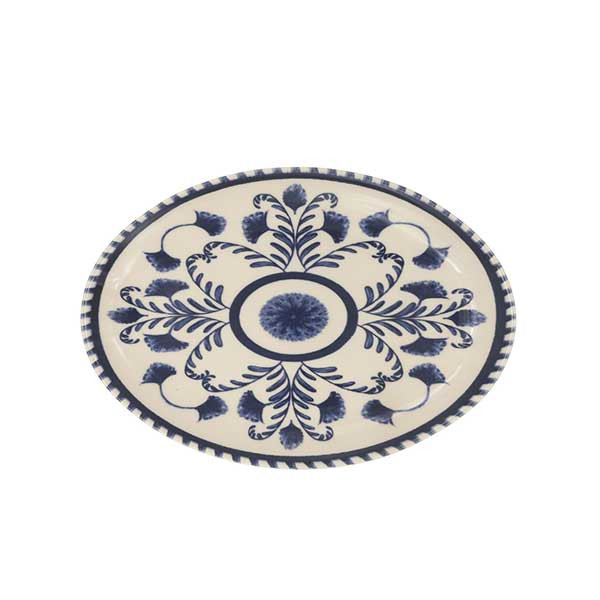 Cardinal FQ119 Maria Portugal Terracota Vila Flor 12-1/4" x 8-1/4" Oval Platter, Stoneware - 6/Case