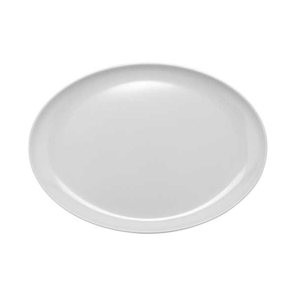 GET CS-6112-W Siciliano 13-1/4" x 9-1/2" Oval Coupe Platter, Melamine, White - 12/Case