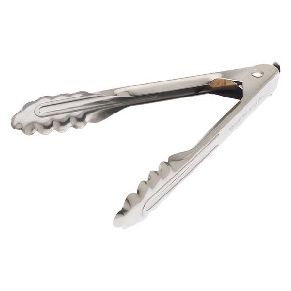 Mercer Culinary M21507LK 7" Locking Utility Tongs, Scalloped, Stainless Steel