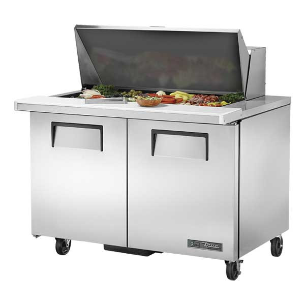 True TSSU-48-18M-B-HC 48-3/8" Two-Section Mega Top Sandwich/Salad Prep Table, 18 Pans, 2 Doors
