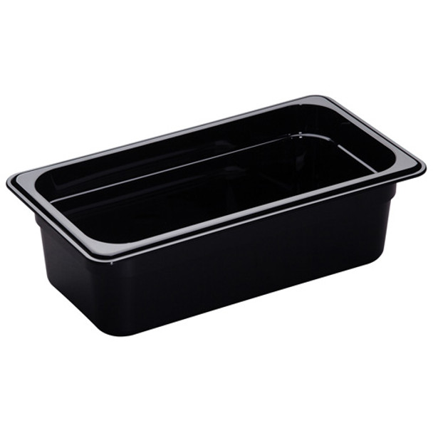 Cambro 34HP110 H-Pan 4" Deep 1/3 Size Black High Heat Hot Food Pan