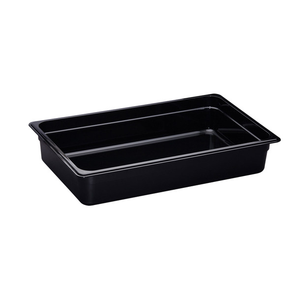 Cambro 14HP110 H-Pan 4" Deep Full Size Black High Heat Hot Food Pan