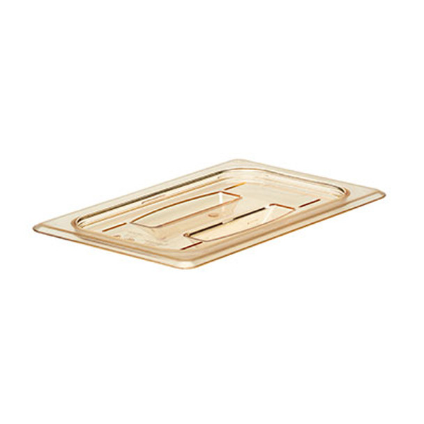 Cambro 40HPCH150 H-Pan 1/4 Size Flat Amber High Heat Food Pan Cover - Clearance