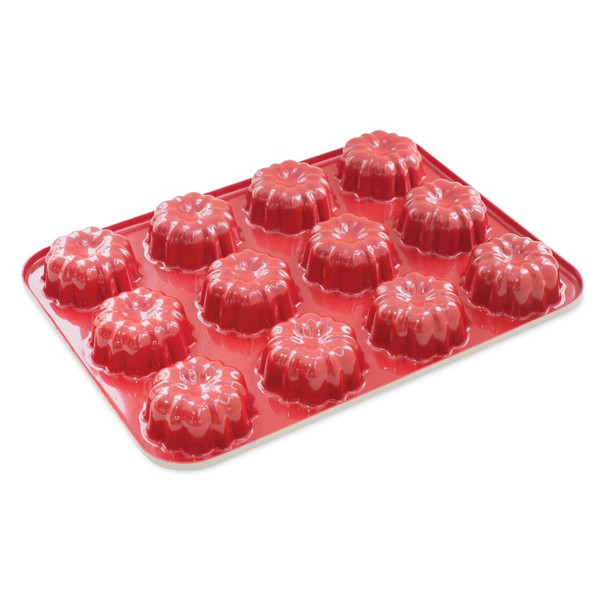Nordic Ware 52822 Bundt 12 Cup 3.38 oz. Mini Cupcake Pan, Non-Stick, Aluminum