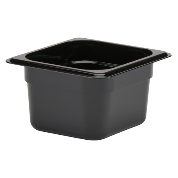 Cambro 64CW110 Camwear 4" Deep 1/6 Size Black Food Pan