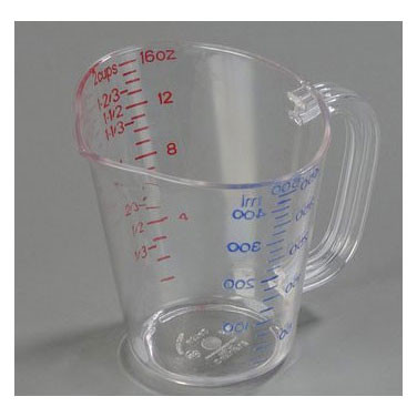 Carlisle 4314207 2 Cups Measuring Cup, Plastic