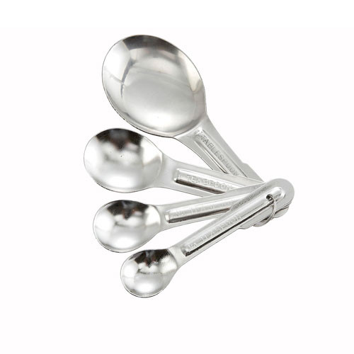 Winco MSP-4P Measuring Spoon 4-Set, Stainless Steel