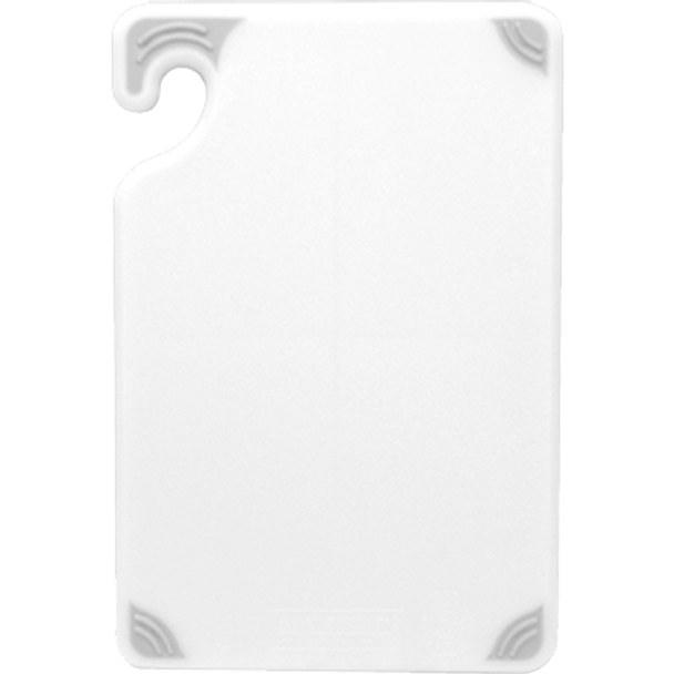 San Jamar CBG121812WH Saf-T-Grip 12" x 18" White Cutting Board