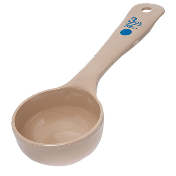 Carlisle 432606 Measure Misers 3 oz. Solid Portion Server, Short Handle, Beige