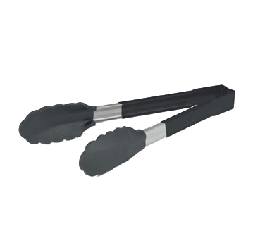Vollrath 4781222 Jacob's Pride 12" High Temp Utility Tongs, Stainless Steel, Black