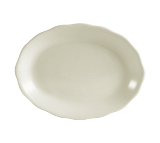 CAC China SC-14 Seville Oval American White Ceramic Platter 12" x 9" - 12/Case