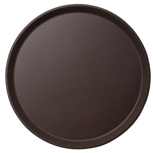 Cambro 1100CT110 Camtread 11" Fiberglass Round Serving Tray Black