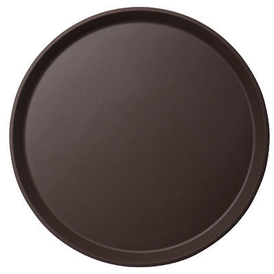 Cambro 1100CT110 Camtread 11" Serving Tray, Non-Slip, Round, Black, Fiberglass