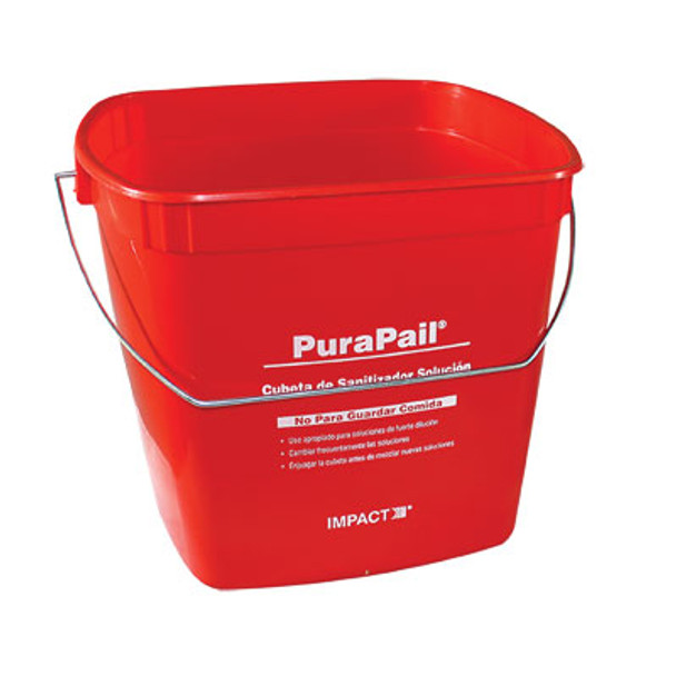 San Jamar KPP196RD Kleen-Pail Pro 6 Qt. Utility Pail, Red