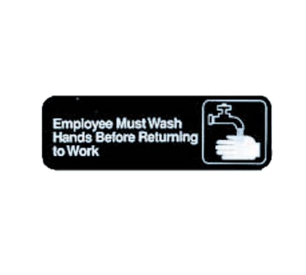 Tablecraft 394530 "Employees Must Wash Hands Before Returning to Work" Compliance Sign