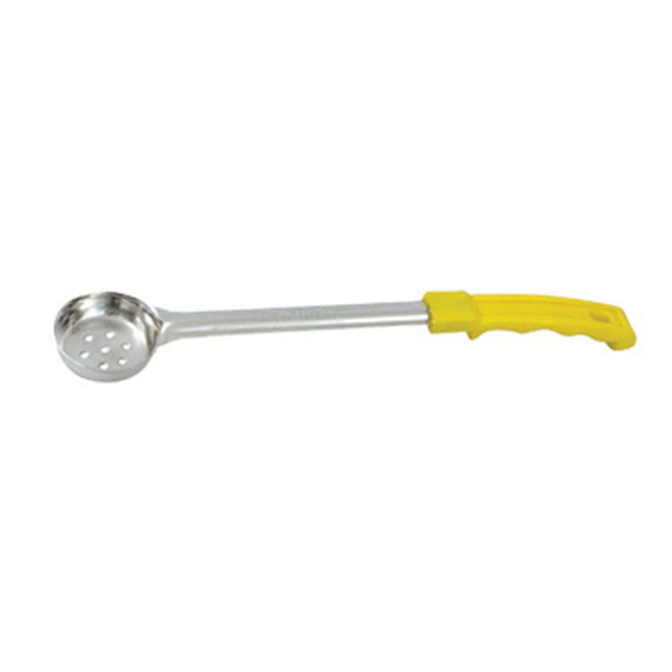 Winco FPP-1 1 oz. Food Portioner Perforated, One-Piece Stainless Steel, Yellow Handle