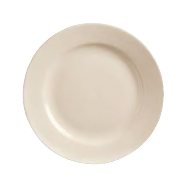 World Tableware PWC-9 Princess White 9-3/4" Round Plate, Rolled Edge, Cream White